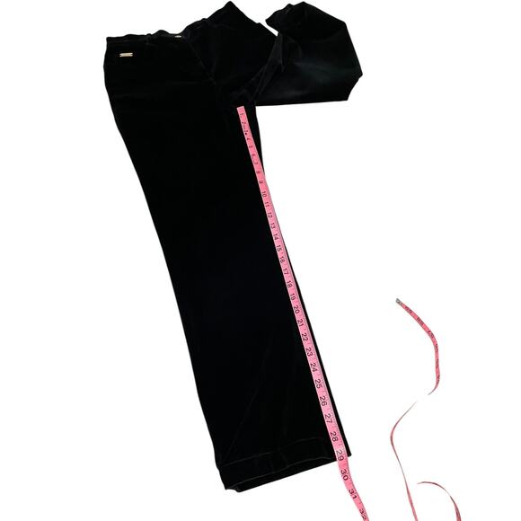 St. John Sport by Marie Gray High Rise Straight Leg Velvet Pants Black Size 8 - Picture 11 of 12